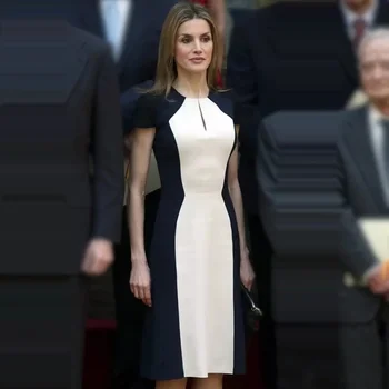2022 m., naujas produktas, žvaigždė, Princesė Kate bus dėvėti pačios high-end moterų suknelė su kontrasto spalvos, plonas ir slim