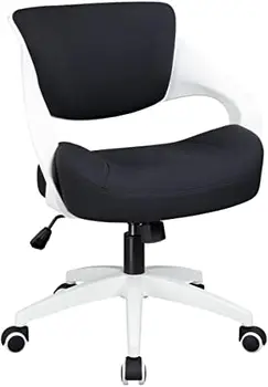 Biuro Kompiuterio Stalas, Kėdė Juosmens Palaikymo Funkcija (Baltas)