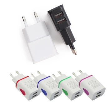 Dvigubas USB Telefono Kroviklis Adapteris 5V Volt 2A Greitai Įkraunama elektros Energijos Tiekimo ES Kelionių Prijungti 