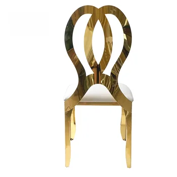 Gėlių atgal aukso kojos šiuolaikinės metalo, nerūdijančio plieno, valgomojo kėdės