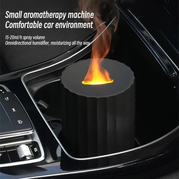 Liepsnos Aromaterapinis Oro Drėkintuvas USB Automobilinis Oro Gaiviklis, Mini eterinio Aliejaus Aromato Difuzorius Ultragarso Kvepalų Rūkas Maker Fogger