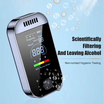 Nešiojamų Alkoholio Testeris Profesinės Breathalyzer Su skystųjų KRISTALŲ Ekranas USB Įkraunamas Elektroninis Skaitmeninis Kvėpavimas Alkoholio Testeriai