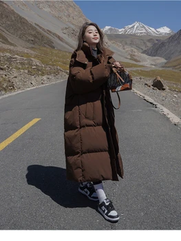 Sutirštės Medvilnės Striukė Moterims Korėjos Stiliaus Prarasti Ilgai Skirsnį Žemyn Kelio Medvilnės Drabužius Žiemos Naujas Medvilnės Striukė Žiemos Paltai
