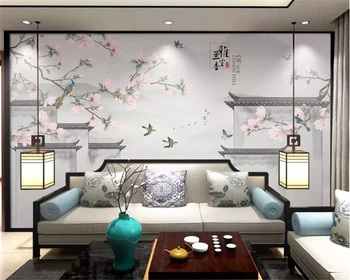 beibehang Individualų tėtis peint aplinkos trimatis naujas Kinijos magnolija TV fone de papel parede tapetai